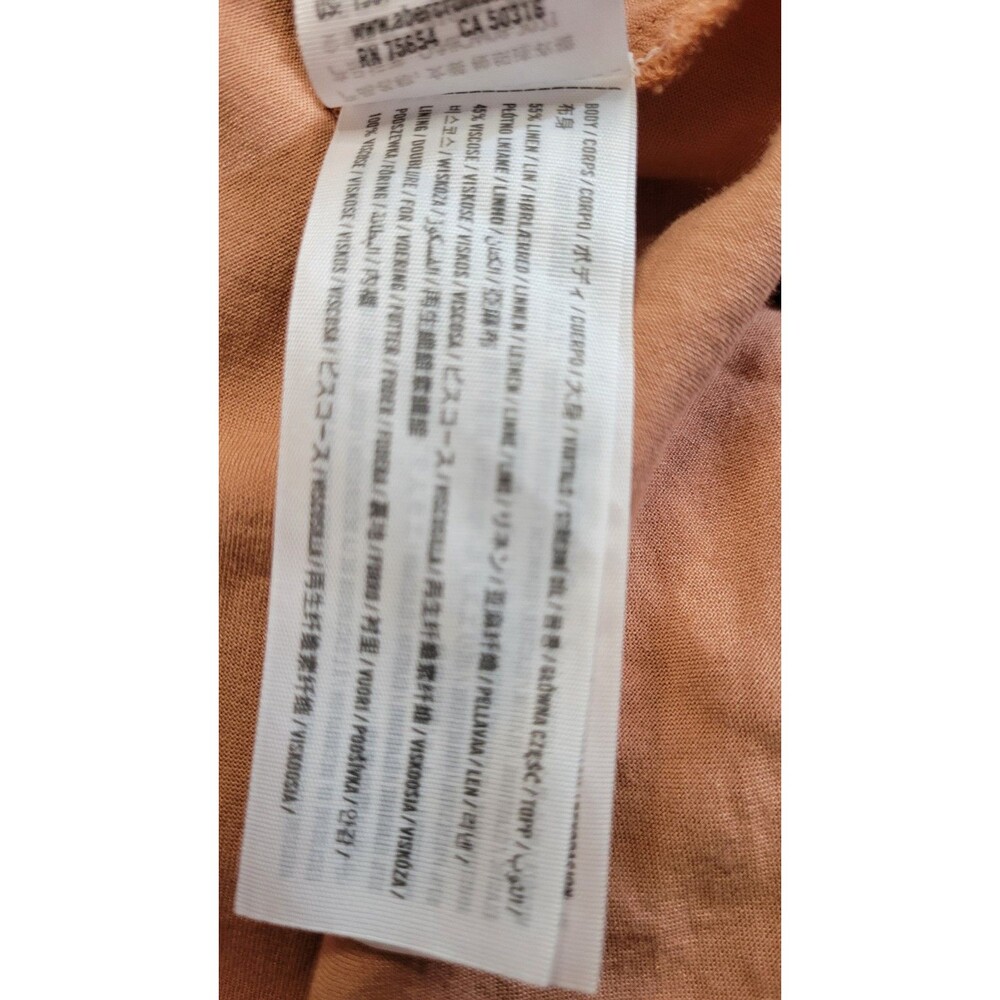Abercrombie & Fitch Emerson Linen Blend Puff Sleeve Midi Dress Rust M Pockets - Picture 8 of 9